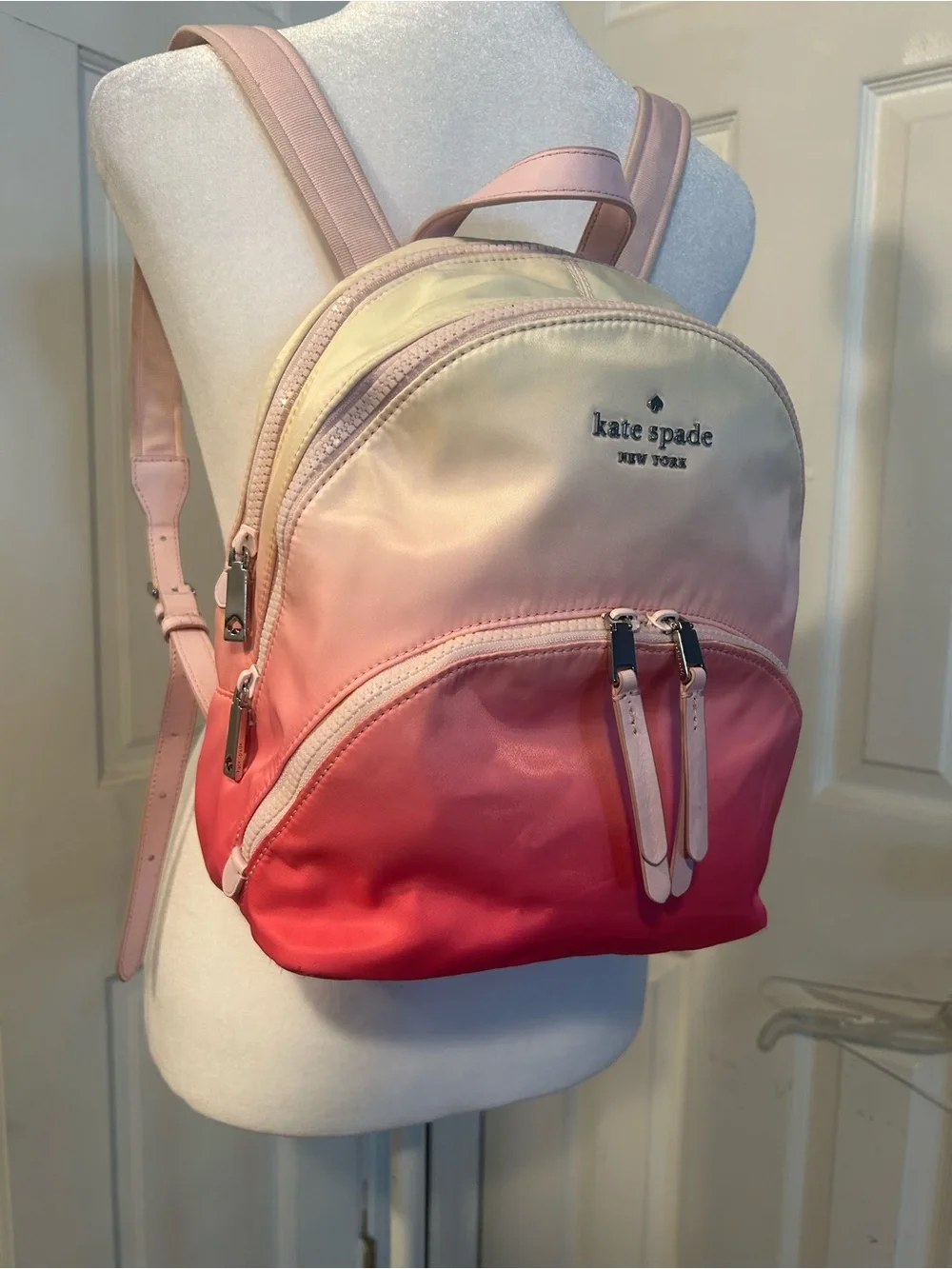 kate spade ombré backpack in cream, pink, coral